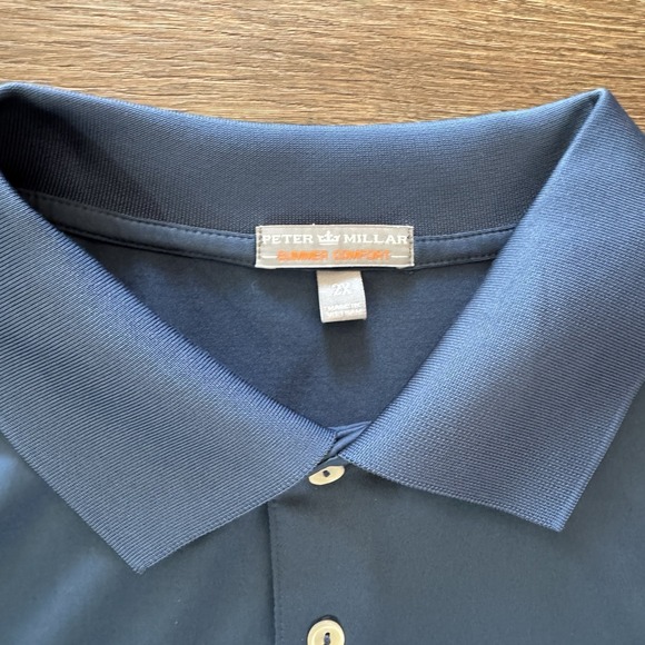 Peter Millar Summer Comfort Solid Navy Blue Men's Golf Polo Sz XXL FAIR - Picture 4 of 9